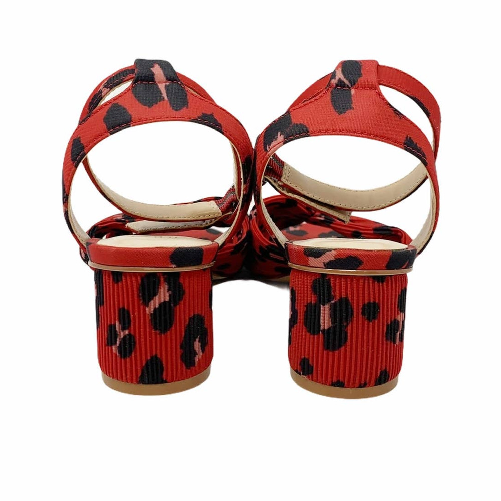 Cabi Red Leopard Print Siren Block Heel Sandals 9 - image 3